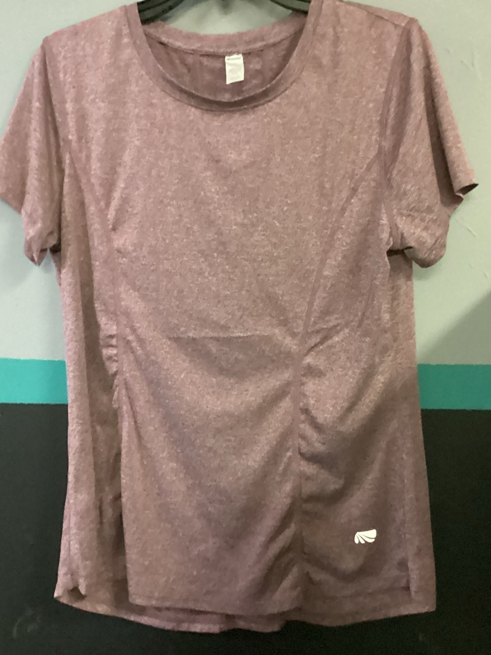 Marika Short Sleeve Fitted Athletic Tee in Mauve Heather